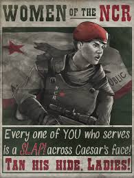 Propaganda for the fictional post-apocolyptic country, the New California Republic, from the Fallout franchise. Reads